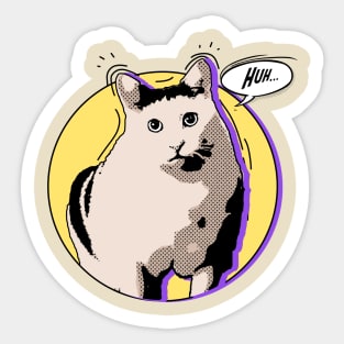 huh cat comic style Sticker